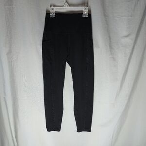 Yogalicious Lux Black Leggings With Side And Back Pockets Size Medium